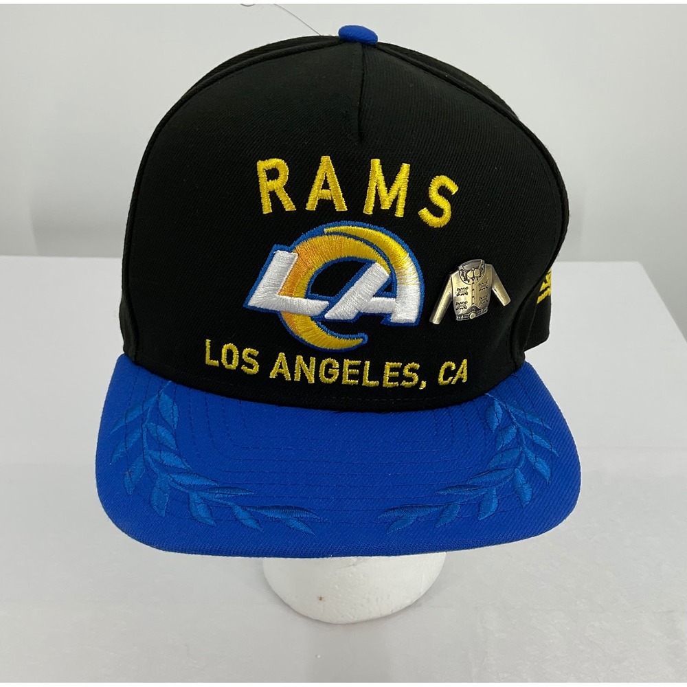 New‎ Era Los Angeles Rams NFL Hat Fitted 59Fifty Cap Black Blue 7 1/8